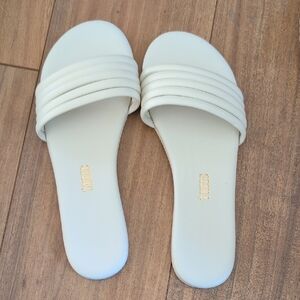 TKEES White Serena Slide Sandals